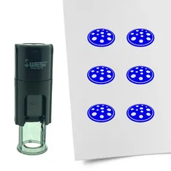 CombiCraft Selbstfärbender Stempel 'Pizza' in der Farbe Blau, Ø10mm