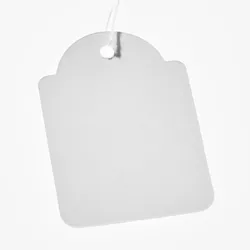 Hängeetiketten mit Faden 45 x 65 mm, Karton, weiß