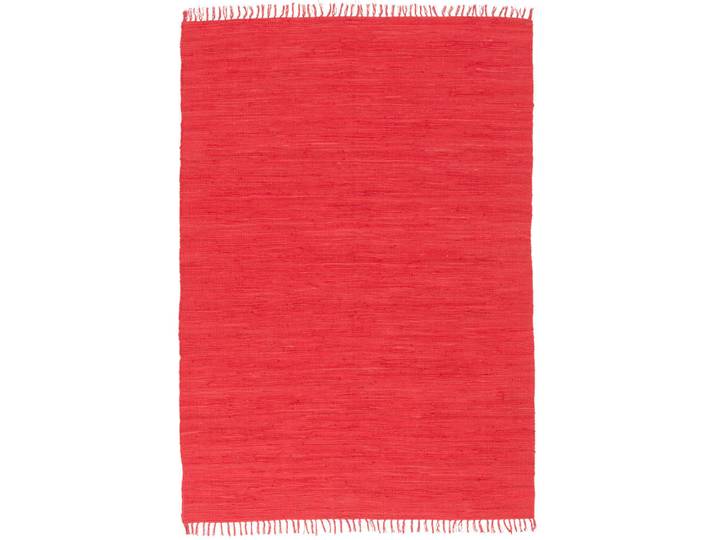 Tapis en coton uni rouge 160x230 cm