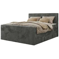 Boxspringbett mit Bettkasten  ¦ grau ¦ Maße (cm): B: 184 H: 119