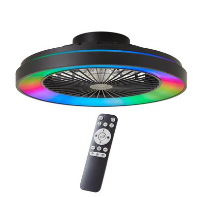 BRILLIANT LED Deckenleuchte "Mazzaro Deckenventilator", schwarz, Ø 48,5cm H: 13,7cm, 1 Stk., Leuchten, Deckenlampe, Ventilator, 48,5 cm, digitales RGB, CCT, dimmbar, LED Deckenleuchte