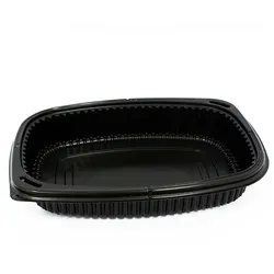 MONOUSO - Wiederverwendbare Plastikbehälter aus PP Schwarz 800ml 21,5x17x4cm (320 Stück)