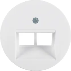 Hager WLF1008WG Zentralstück für UAE Steckdose 2fach R.Classic polarweiß, glänzend
