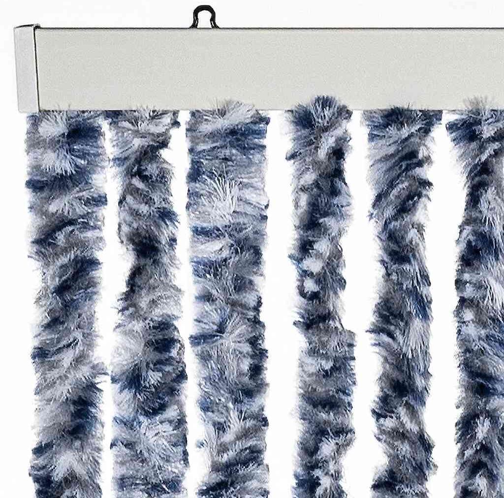 vidaXL Moustiquaire Bleu blanc et argenté 90x220 cm Chenille