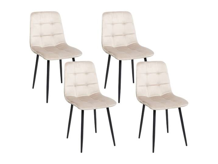 STUHL 4er-Set Samtstoff Taupe Powell