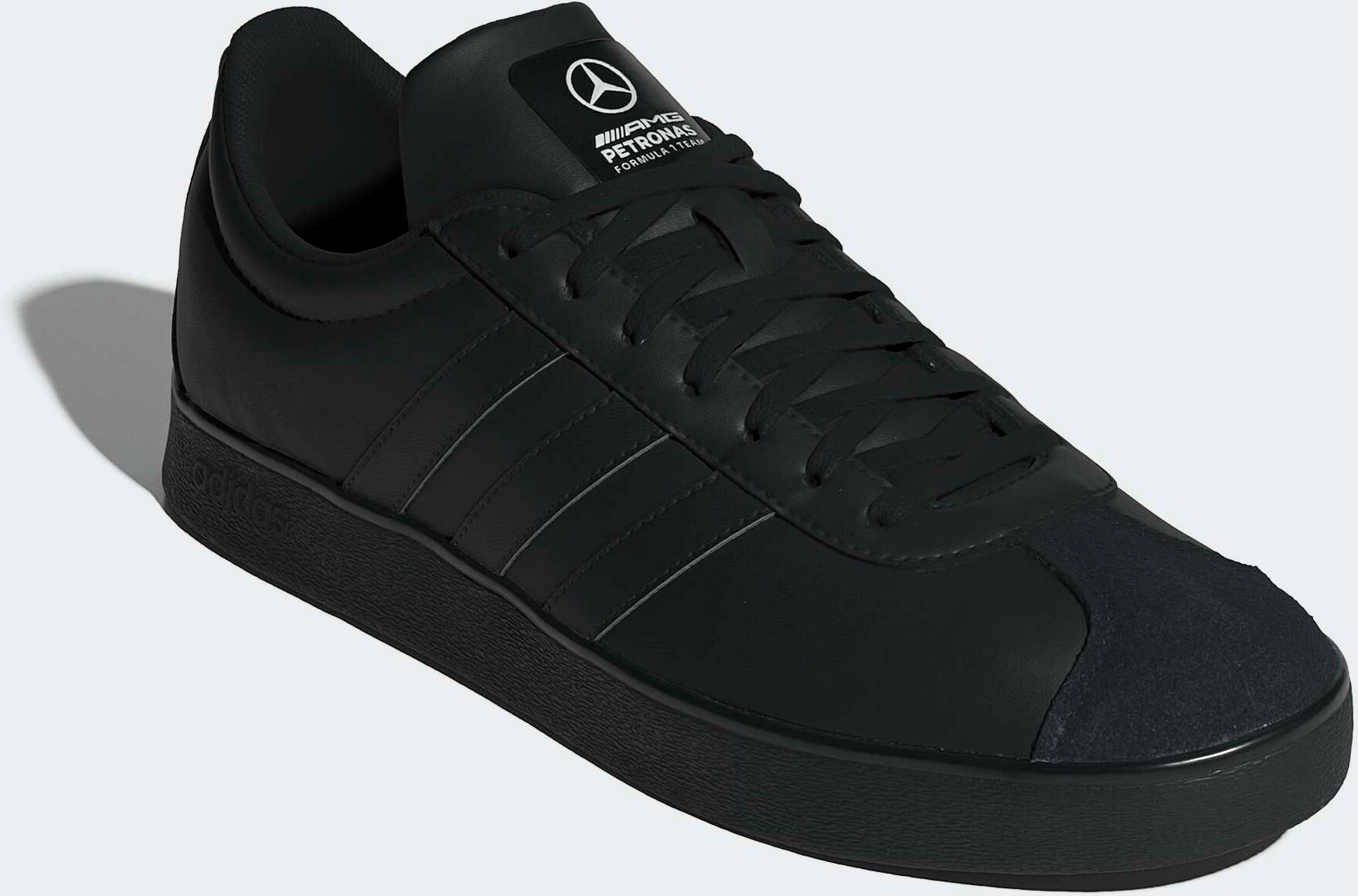 Sneaker ADIDAS PERFORMANCE "VL COURT MER", Herren, Gr. 45, schwarz (core schwarz, carbon, ftwr weiß), Leder, Synthetik, Schuhe Sneaker, Mercedes AMG Motorsport