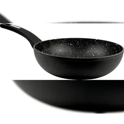 CS KOCHSYSTEME, MARBURG Schmiedeguss-Wok 28cm, Xylan-Antihaftbeschichtung mit weißem Punkt