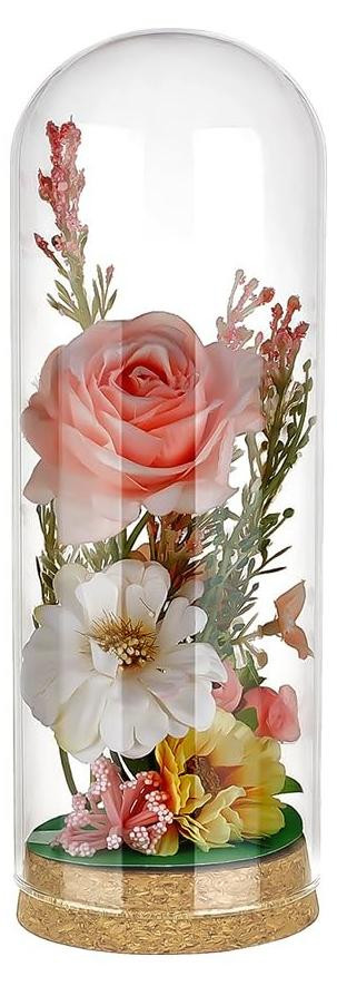Decoratieve Glazen Stolp met Kurken Voet, Hoogte: 23 cm
