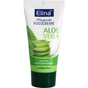 Elina-med Fußcreme Aloe Vera, feuchtigkeitsspendend, für trockene Haut, mit Glycerin und Aloe Vera, 50 ml