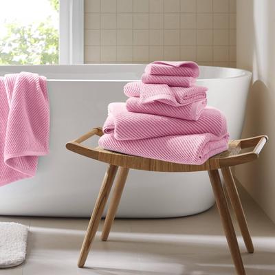 Madison Park Diagonal Ribbed Cotton Quick Dry Towel Set