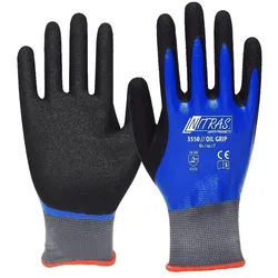 AS Arbeitsschutz Arbeitshandschuhe | 12 Paar Nitras Oil Grip Nylonhandschuhe | Gr. 10