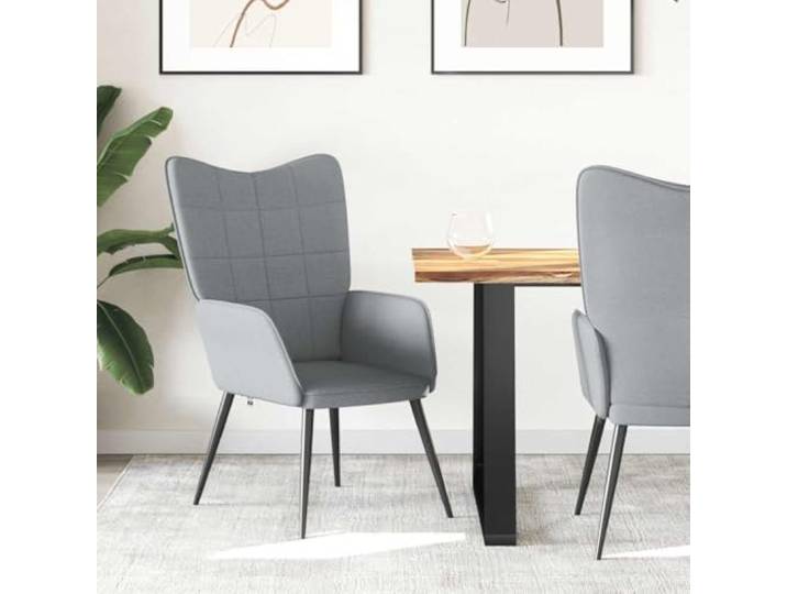 Relaxsessel, hellgrau, Stoff mit Fußstütze, Rahmen aus Stahl Weiche Schaumstoffpolsterung, modernes Design, passende Fußstütze, Verwendung im Wohnzimmer oder Schlafzimmer