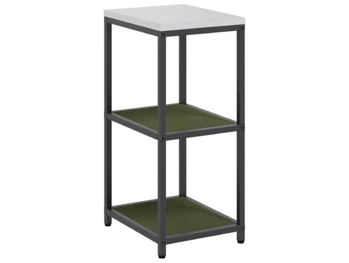 Favemtsl Küchenaufbewahrung HATTEM Stahl Olivgrün 40x50x92cm Robuster Beistellwagen aus Metall für Gartenküche, Terrasse und Essbereich mit praktischer Ablagefläche.
