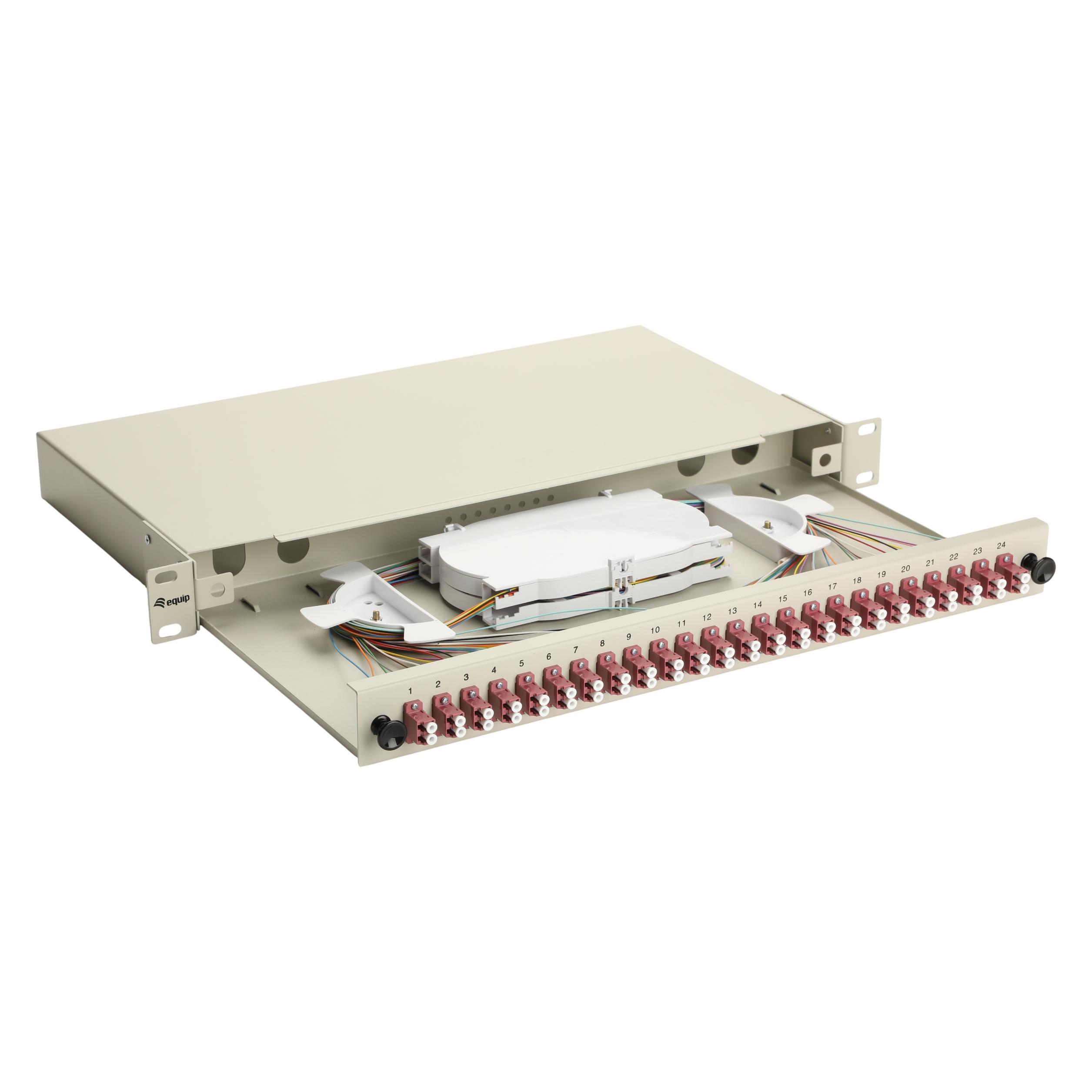 equip LWL-Spleisskasten 24-Port LC-Duplex OM4 1U komplett gr (337215)
