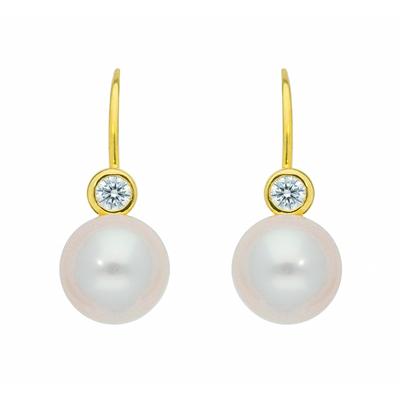 Paar Ohrhänger ADELIA´S "Ohrhänger Ohrringe 585 Gold ( 14K ) mit Zirkonia", gold, Ohrringe, Damen, Damen, Gold, Goldohrringe