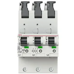 AEG HS91.3E20SAV Selektiver Hauptleitungsschutzschalter SHU 25 kA E-Char.,25 kA,20 A,3x1P 2CDS781055R4202 HS913E20SAV