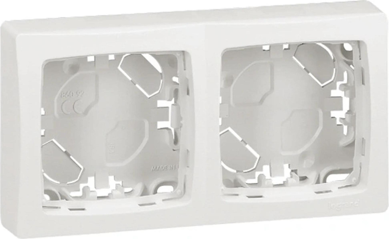 Legrand Oteo inbouwframe, 2-voudig, ultrawit, IP20