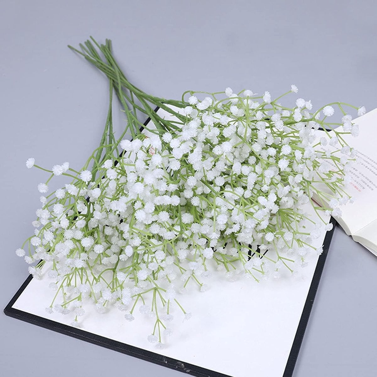 Set van 6 realistische witte Gypsophila kunstbloemen voor decoratie en bloemstukken