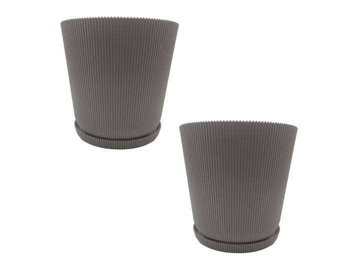 Blumentopf mit Untersetzer 2er-Set Silber