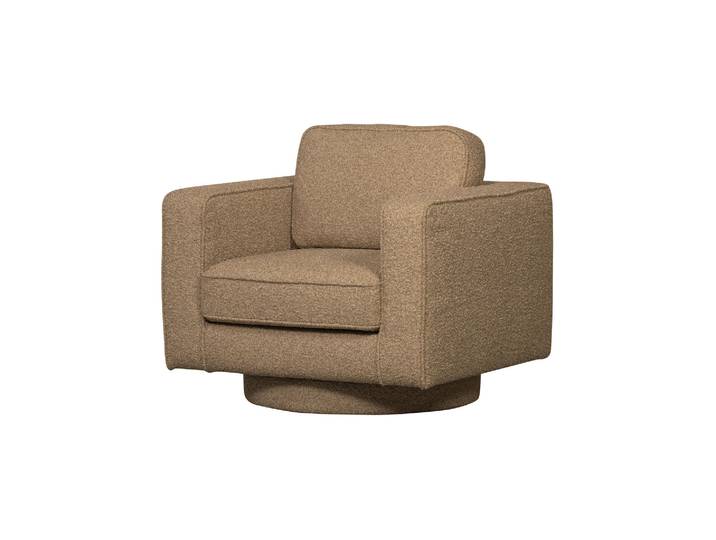 Fauteuil pivotant bouclette marron LAZY