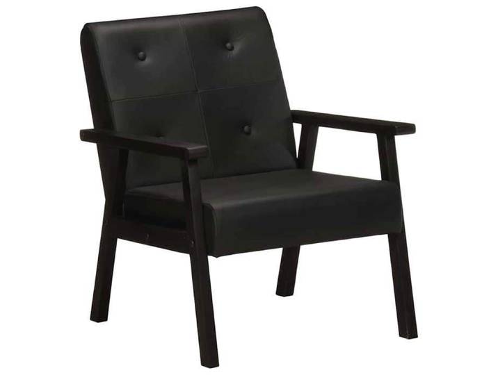Noir Fauteuil simple Magnifique Fauteuil noir cuir véritable 61x70x74cm CL8973747