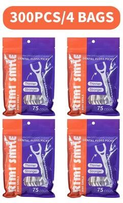 Uplifted Finds 75PCS Professional Dental Floss Picks High Tenacity Posterior Floss Rods 300 Pcs
