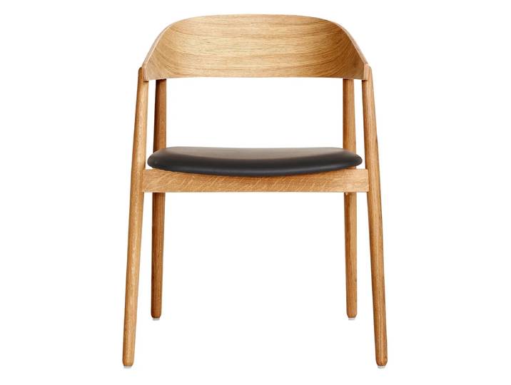 Andersen Furniture - AC2 Stuhl, Eiche matt lackiert / Leder schwarz