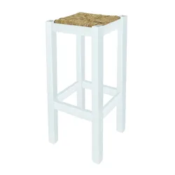 Aranaz MUEBLEAR - Rustikaler Hocker hoch Weiß