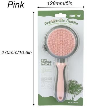 Happy Pet Pantry Double Sided Dog Grooming Brush For Bathing, Deshedding & Gentle Pet Massage pink