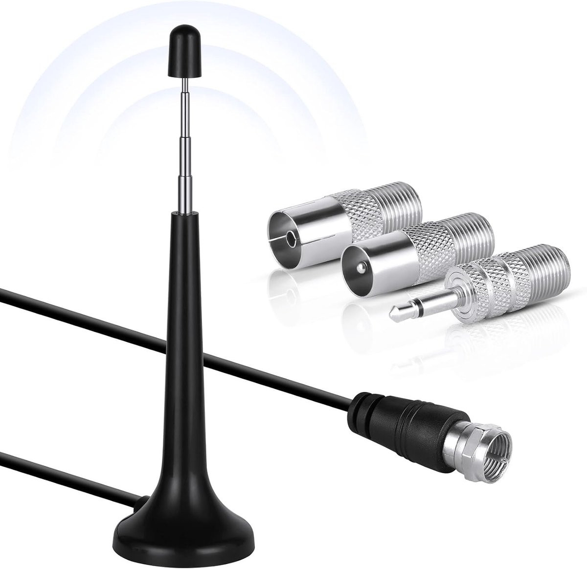 DAB Radio Antenne voor Hifi Systeem - 3M FM Binnenantenne, Digitale Telescopische Antenne voor Stereo, Tuner en Versterker in Thuisbioscoop en Audio-installatie