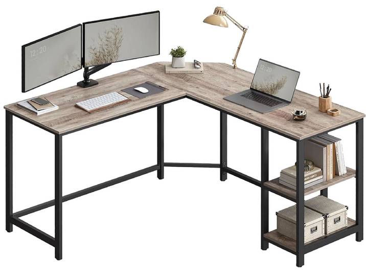 Eckschreibtisch SONGMICS ROCKY 138x138x76cm elfenbein