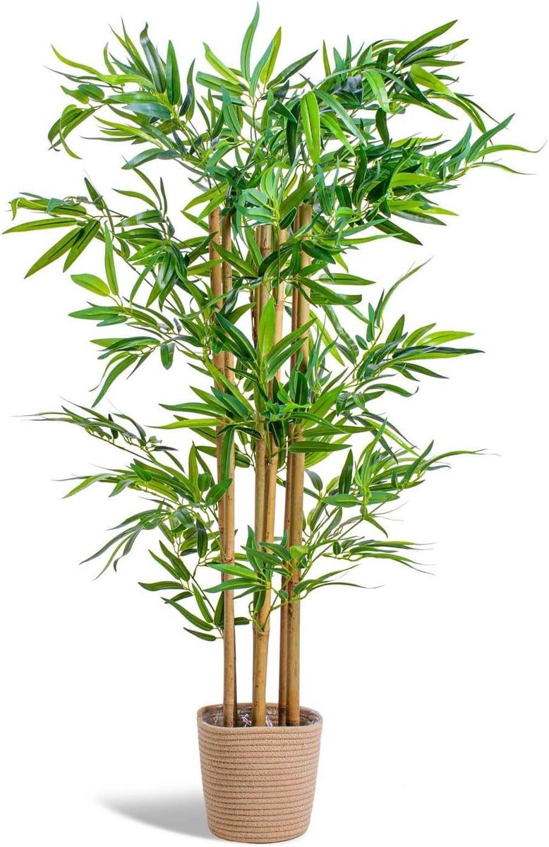 Kunstplant Bamboe Groen - Hyperrealistische Potplant voor Interieur Decoratie - 120 cm
