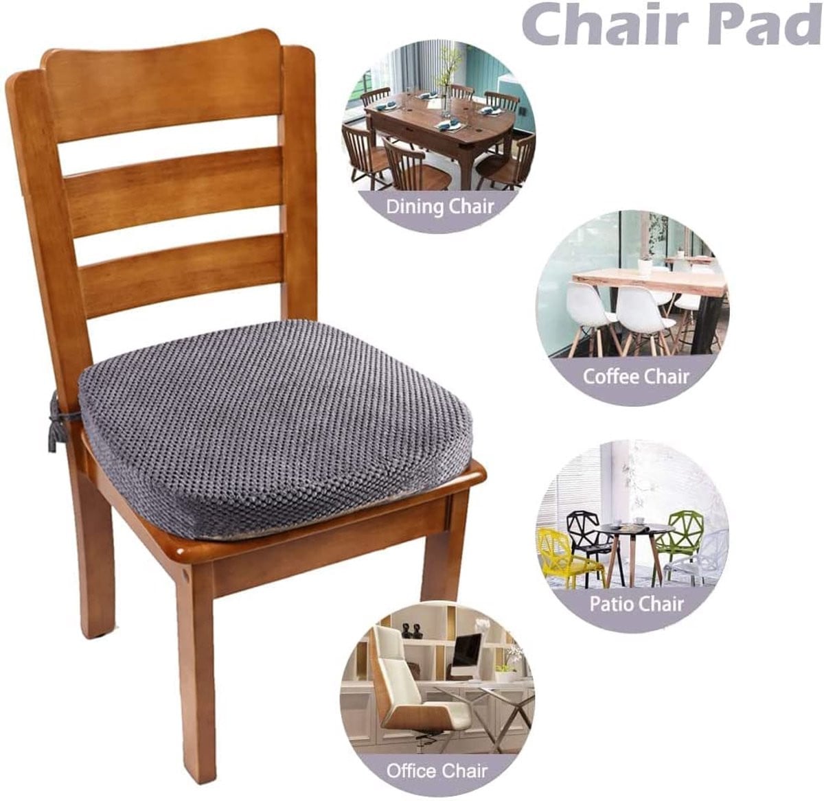 Zacht Memory Foam Stoelkussen met Antislip en Wasbare Hoes voor Volwassenen