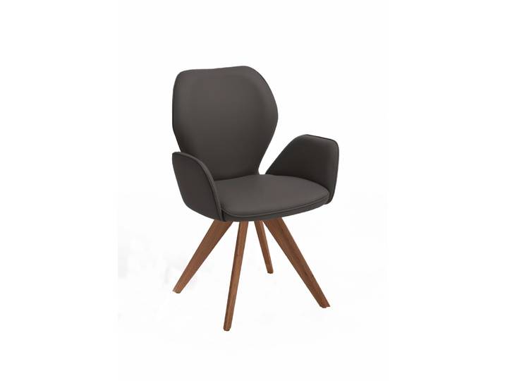 Armlehnenstuhl, Nussbaum, Polyester, 62,5×60 cm, Drehbar, Modern, Niehoff-Sitzmöbel