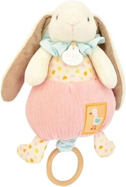 Dans mon jardin : Boite à musique rose Lapin Ciboulette 20 cm - Doudou et Compagnie