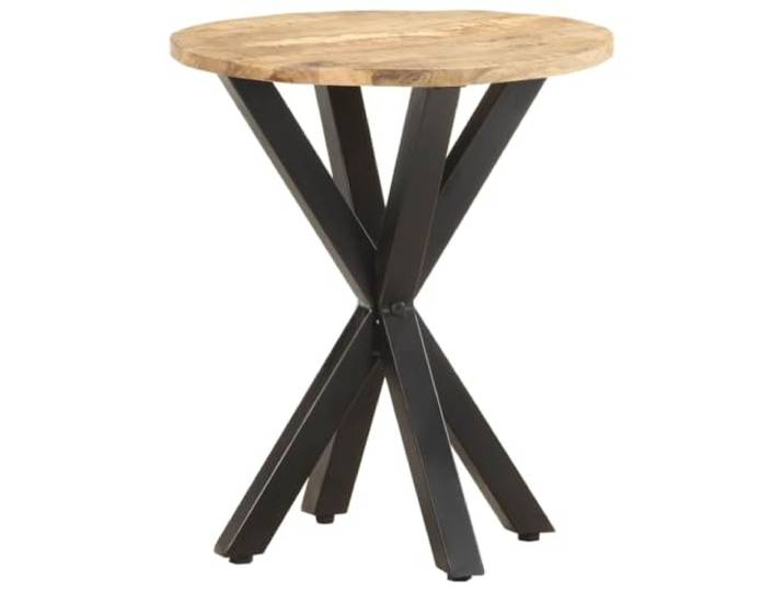 KPOUTRFG Beistelltisch 48x48x56 cm aus Mango Massivholz mit Eisengestell Mango Massivholz, pulverbeschichtetes Eisen, industrieller Stil, Unikat dank Holzmaserung