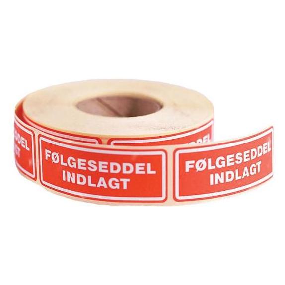 B.N.T. Etiketter selvkl.tryk:Følgesed indlagt 24x64,6mm 500stk/rul - (500 stk.) (T412451)