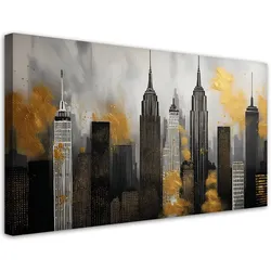 LEINWANDBILD Wolkenkratzer-Gebäude-Architektur 100x50cm