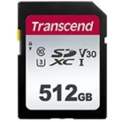 Transcend 300S Flash-Speicherkarte 512 GB Video Class V30 / UHS-I U3 / Class10 SDXC