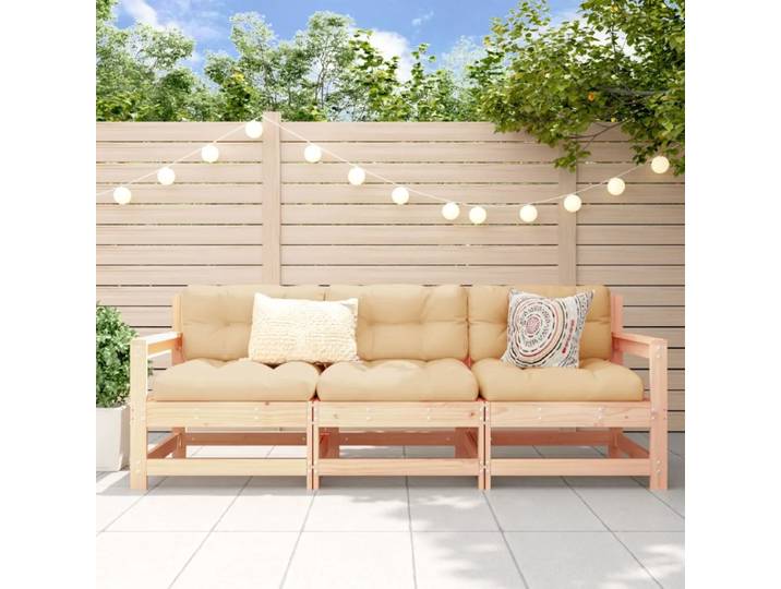 Ensemble de salon d'extérieur en pin naturel rustique, style modulable, capacité de charge élevée, mobilier de loisirs pour jardin