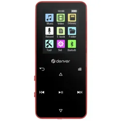 Denver MP-1830R RED - MP4 media player with built-in bluetooth and rechargeable battery - MP3-Afspiller... (8 GB), MP3 Player + Portable Audiogeräte, Rot