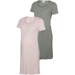 MAMALICIOUS® 2er-Pack Nachthemden MLMIRA, grau | rosa, L