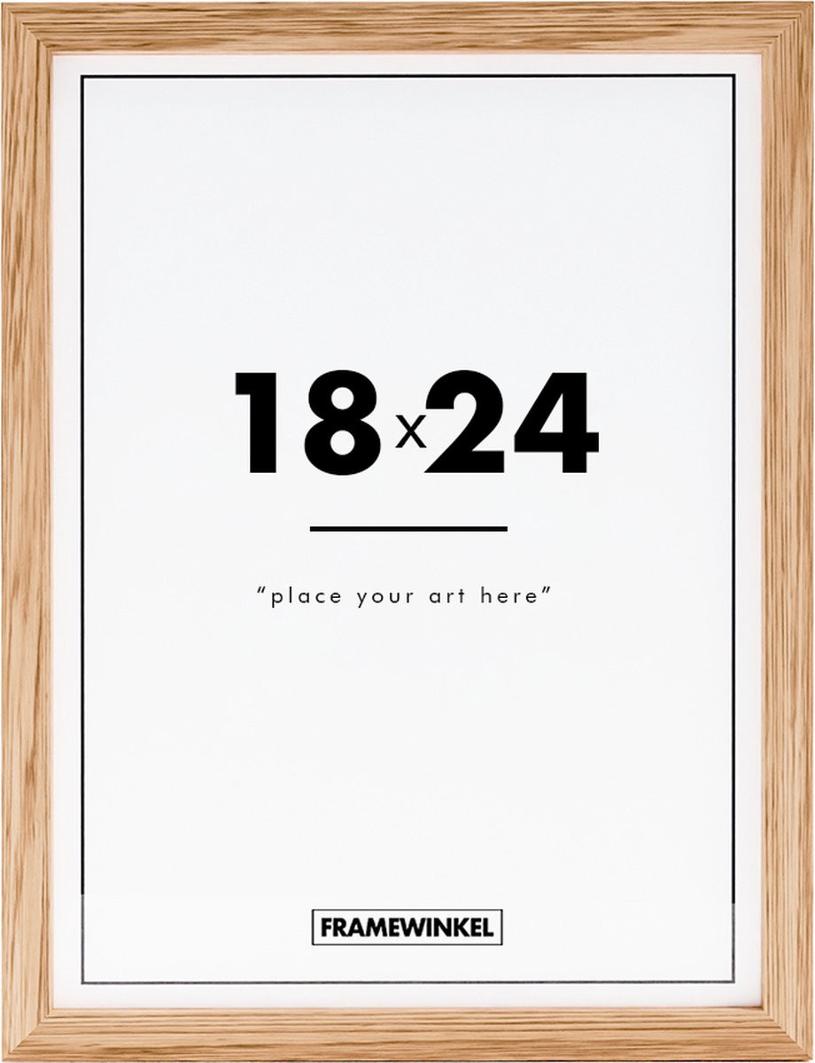 Framewinkel Premium Houten Fotolijst Eik - Fotomaat 18x24 cm