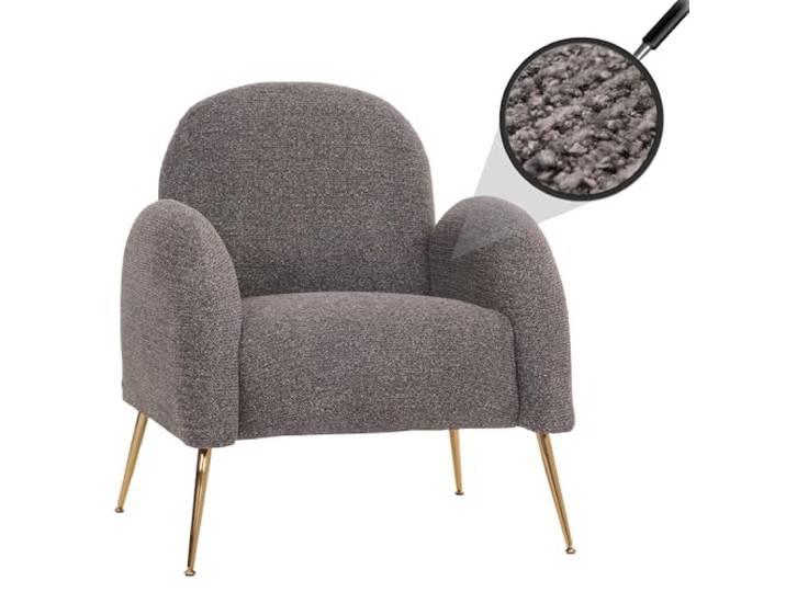 Mendler Lounge-Sessel HWC-N69 Stoff/Textil - dunkelgrau