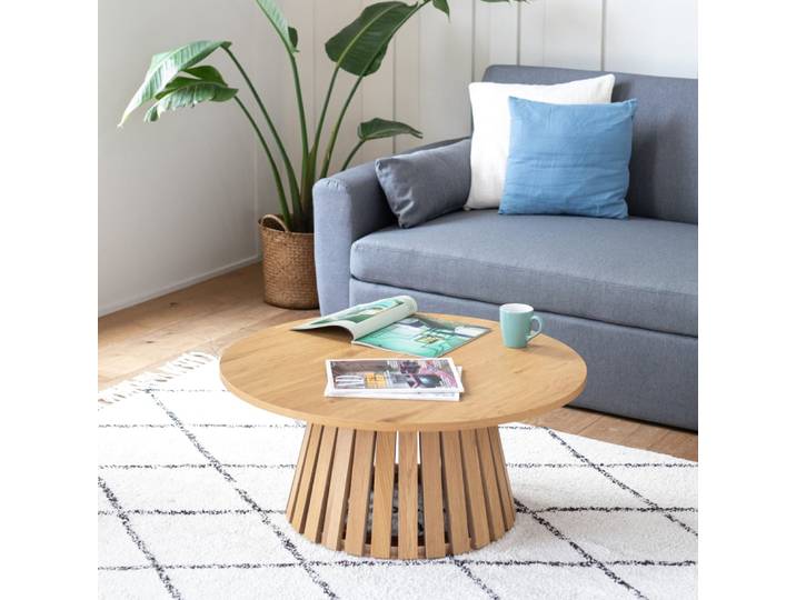 Table basse ronde style scandinave 80cm