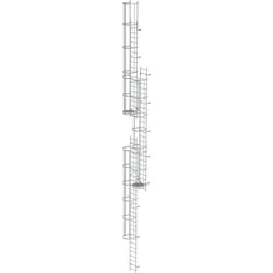 Günzburger Steigtechnik mehrzügige Steigleiter mit Rückenschutz (Maschinen) Aluminium blank 16,32 m - 510251