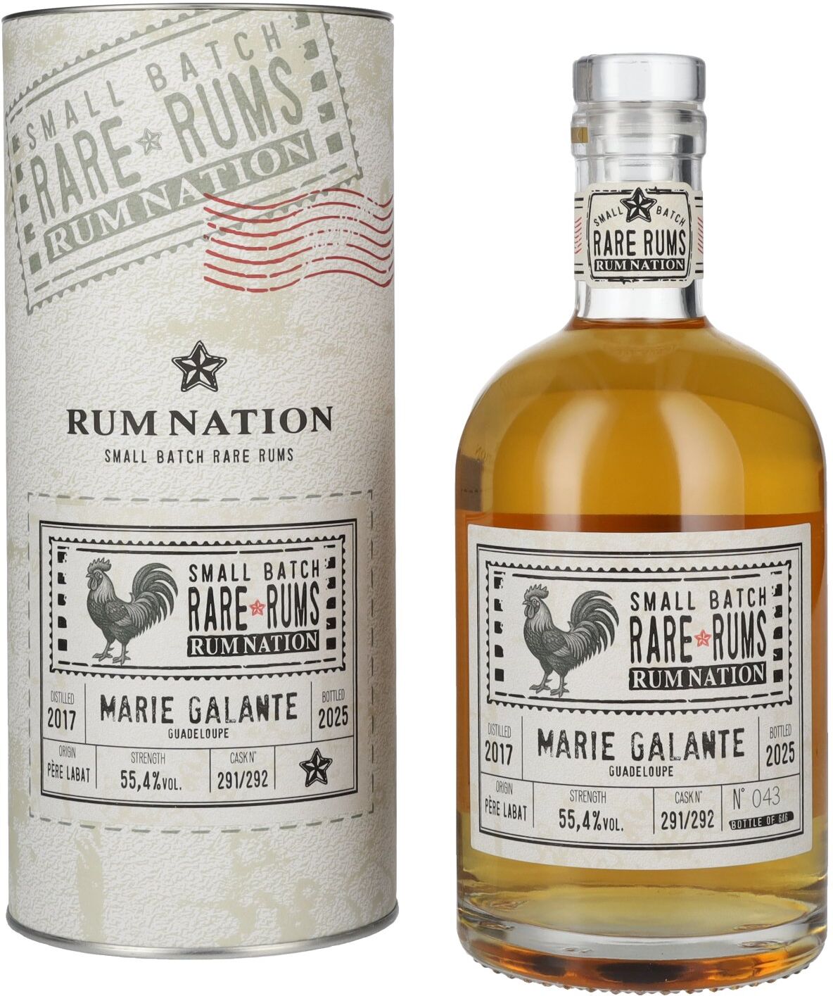 Rum Nation Rare Rums MARIE GALANTE Guadeloupe 2017/2025 55,4% Vol. 0,7l in Geschenkbox