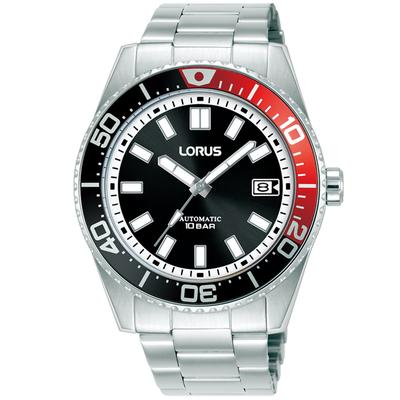 Automatikuhr LORUS, silber (silberfarben, schwarz), Armbanduhren, Herren, Automatikuhr, Armbanduhr, Herrenuhr, Mechanische Uhr, Edelstahlarmband, analog, Tag