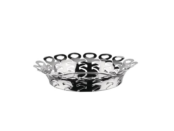 Alessi - BM21/25 - Design Corbeille Ajourée\, en Acier Inoxydable 18-10\, Diamètre 27 cm\, Acier