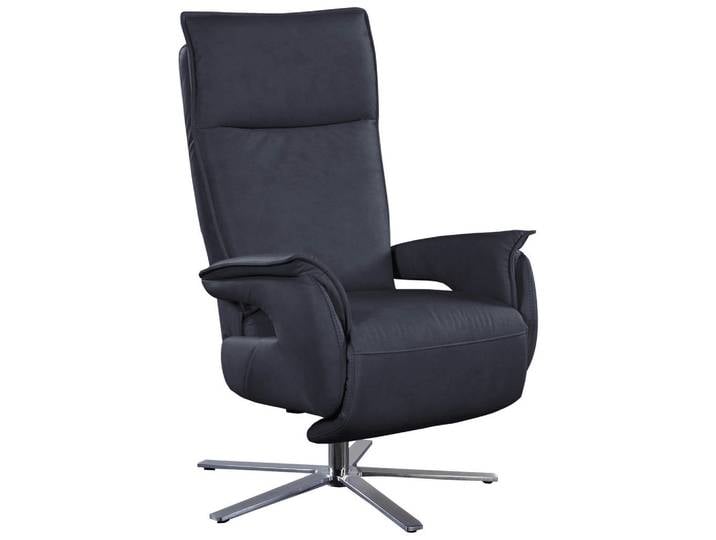Livetastic Fernsehsessel, Dunkelblau, Metall, Echtleder, Nappaleder, 77x116x80 cm, Made in EU, Relaxfunktion, Netzbetrieb, Wohnzimmer, Sessel, Fernsehsessel